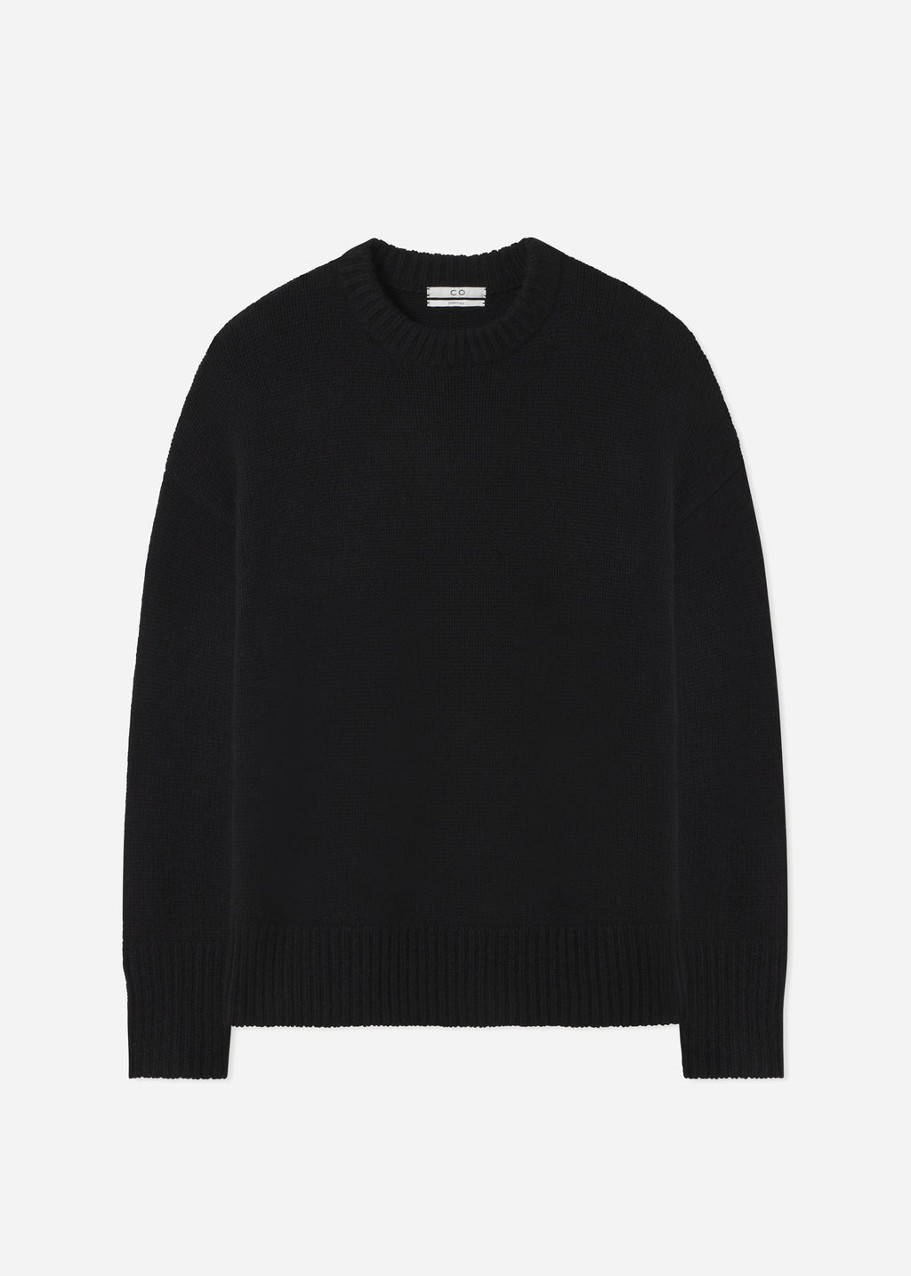 Boyfriend Crew Neck in Wool Cashmere - Black - CO
