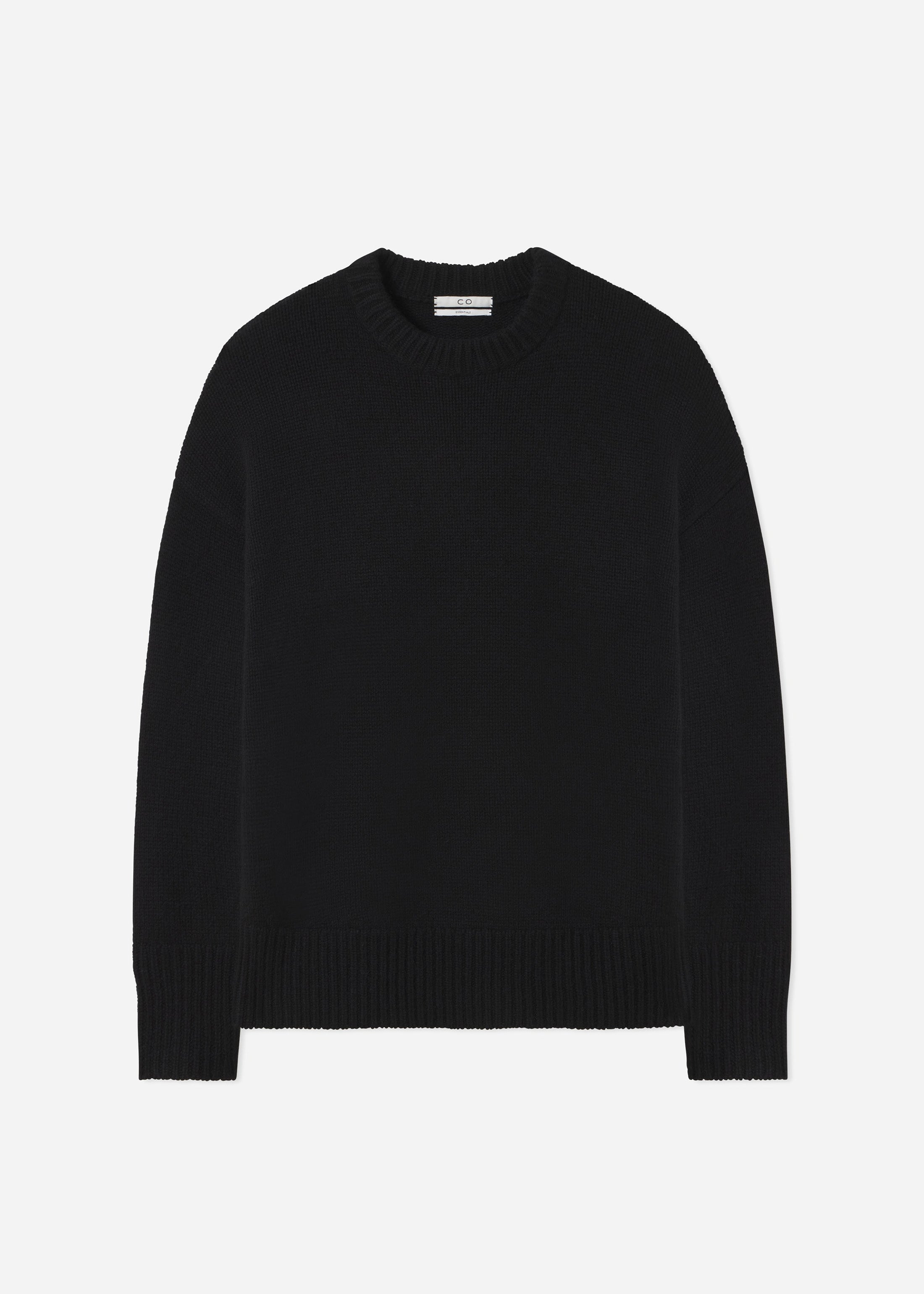 Boyfriend Crew Neck in Wool Cashmere - Black