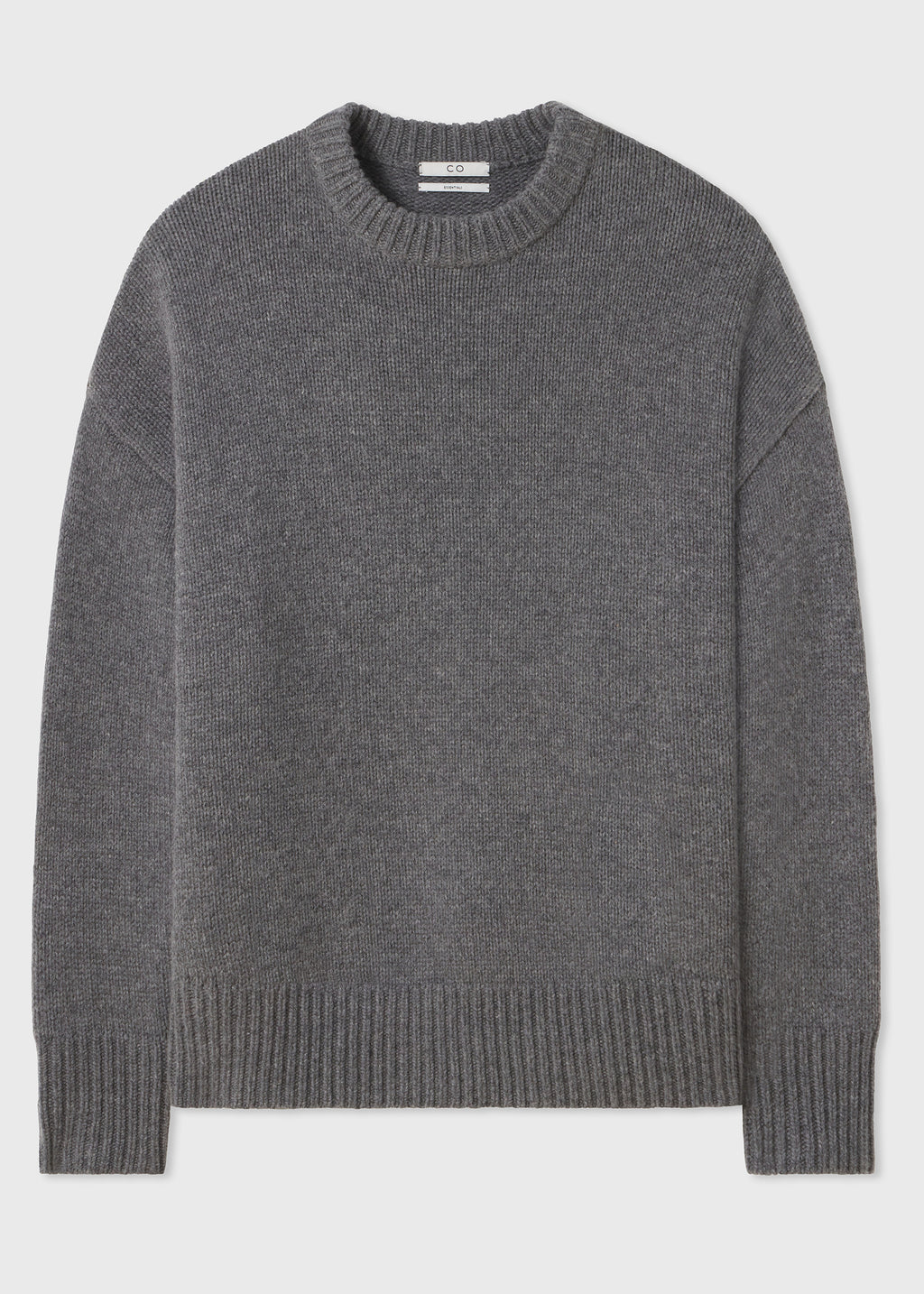 Boyfriend Crew Neck in Wool Cashmere - Grey - CO