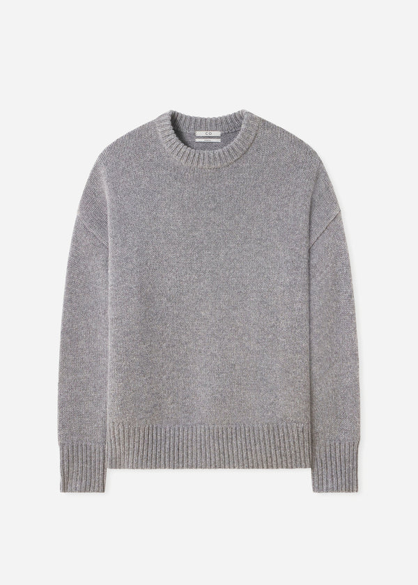 Boyfriend Crew Sweater in Wool Cashmere - Taupe - CO