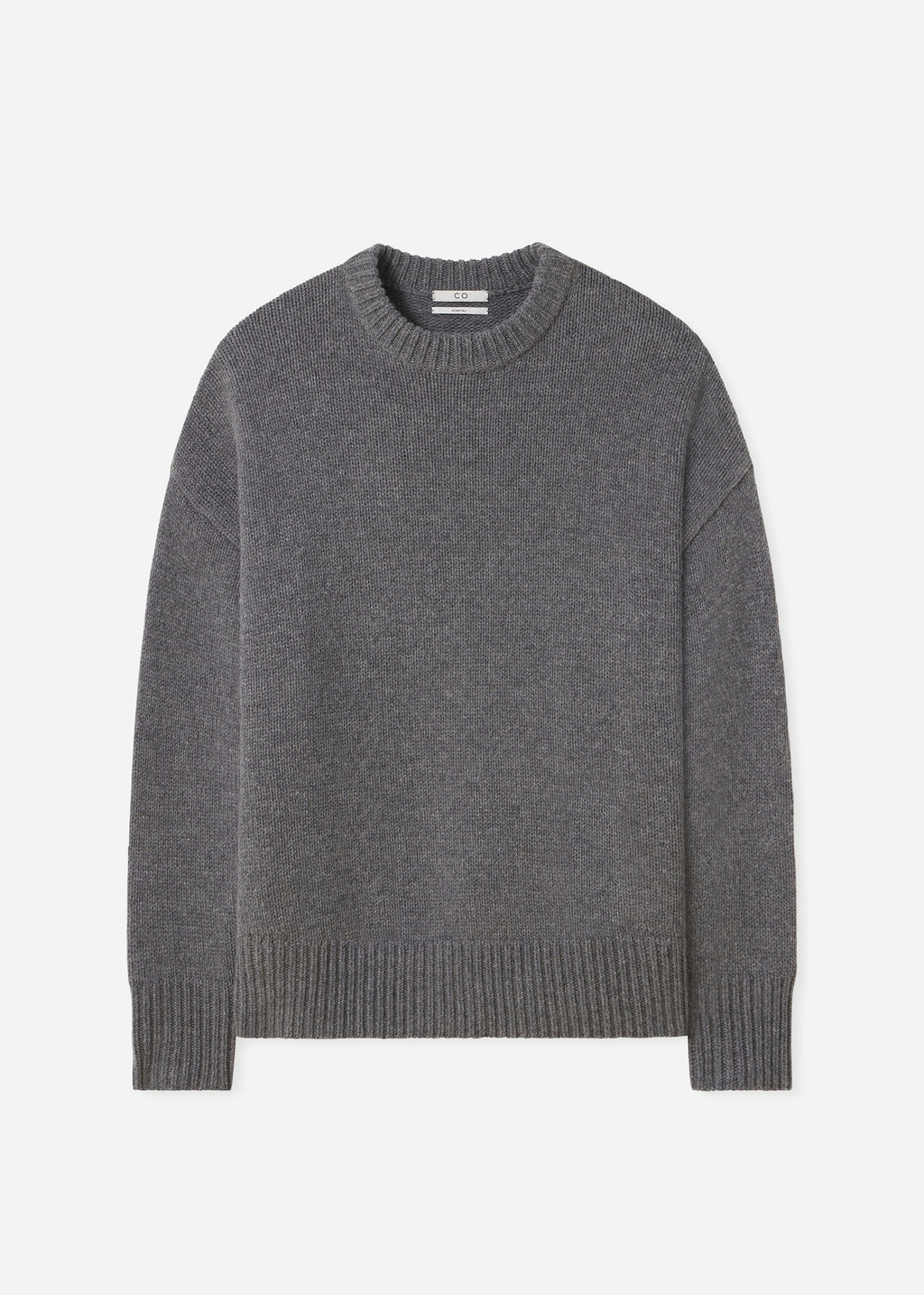 Boyfriend Crew Neck in Wool Cashmere - Grey - CO