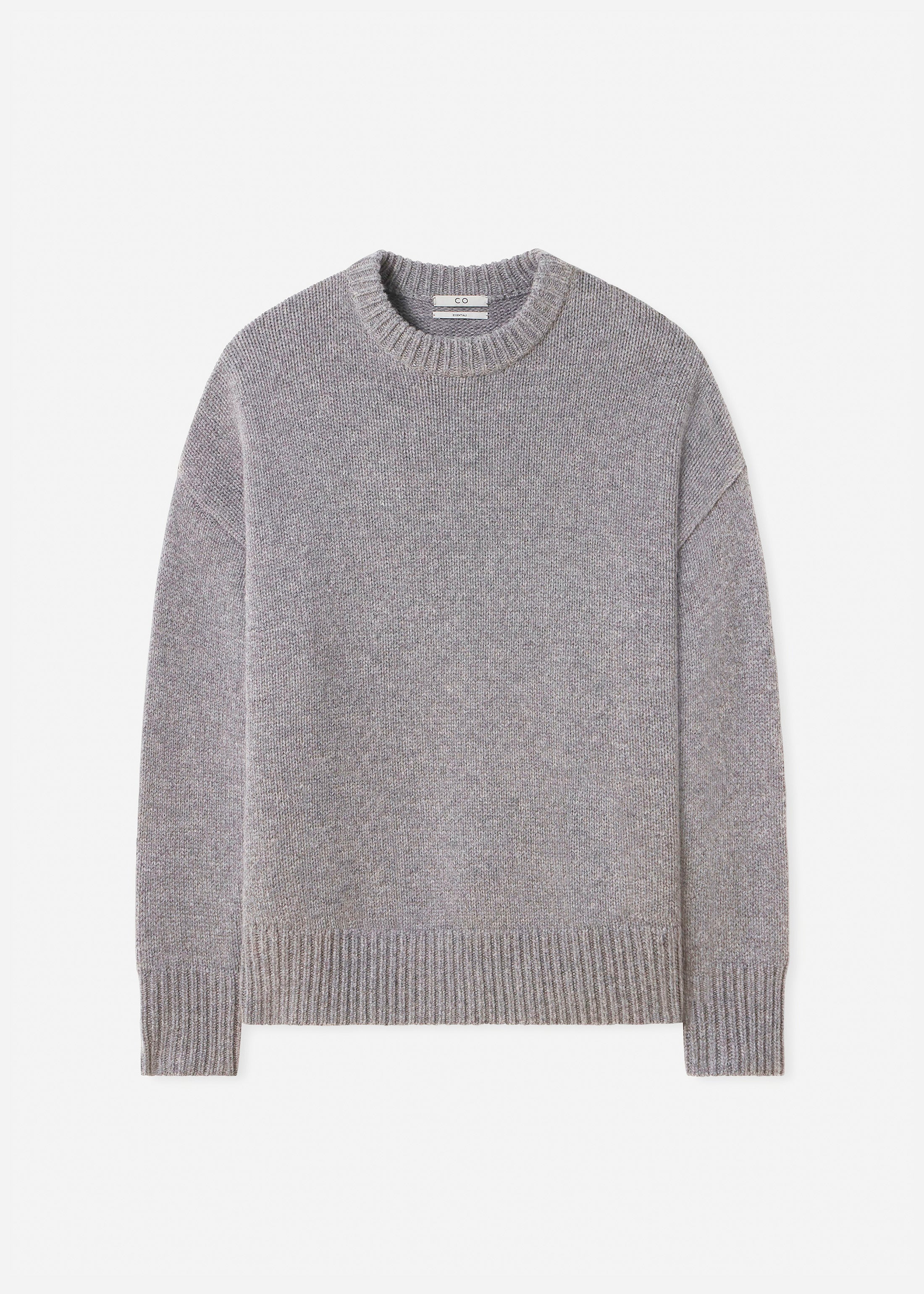 Boyfriend Crew Sweater in Wool Cashmere - Taupe