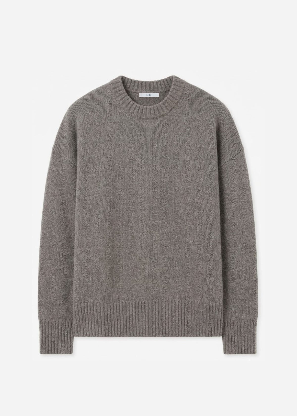 Boyfriend Crew Sweater in Wool Cashmere - Taupe, image 4 of 4