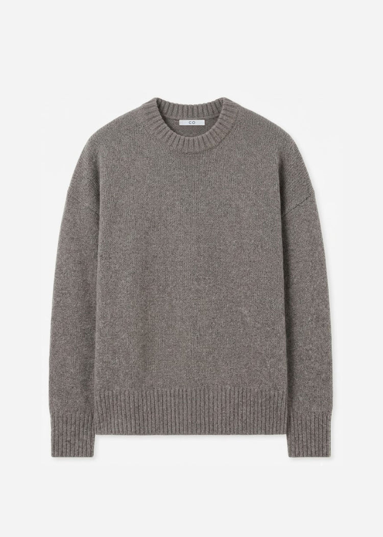 Boyfriend Crew Sweater in Wool Cashmere - Taupe, image 4 of 4