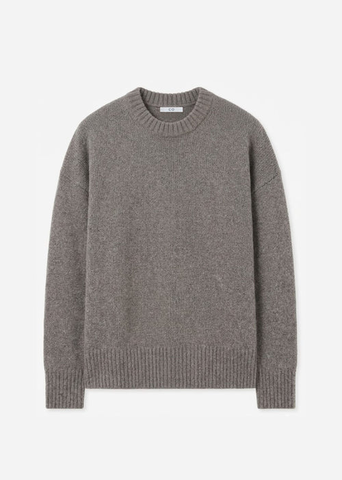 Boyfriend Crew Sweater in Wool Cashmere - Taupe, image 4 of 4
