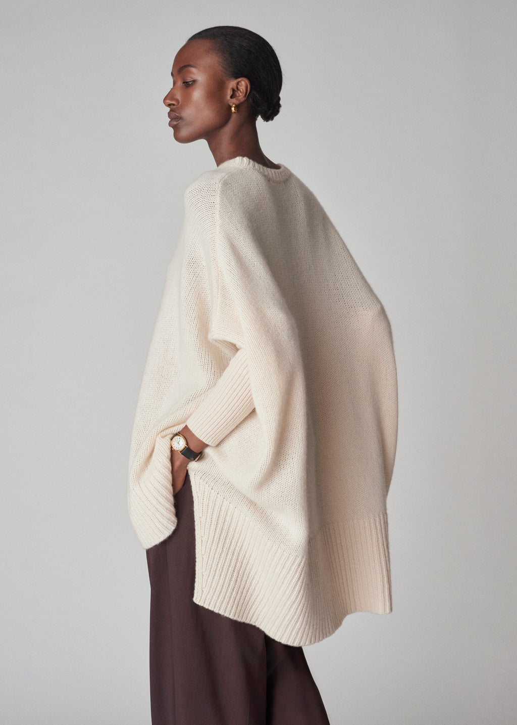 Batwing Sweater in Cashmere - Ivory - CO