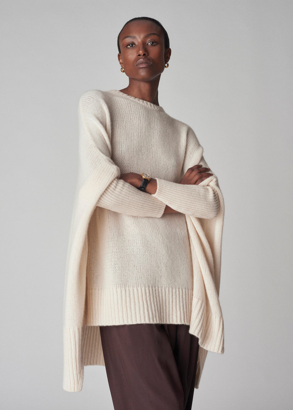 Batwing Sweater in Cashmere - Ivory - CO