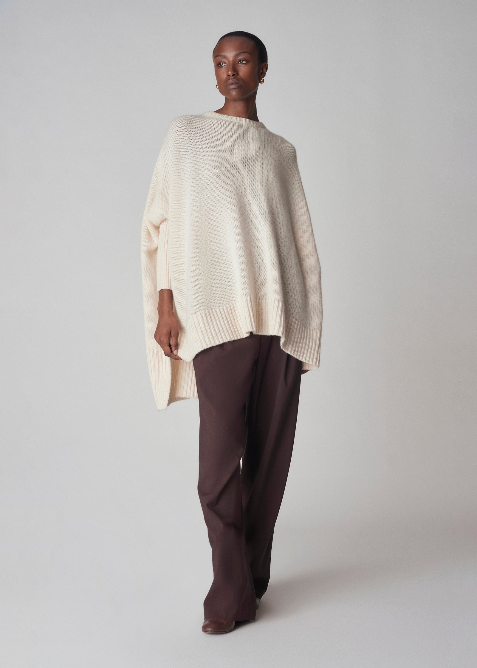 Batwing Sweater in Cashmere - Ivory