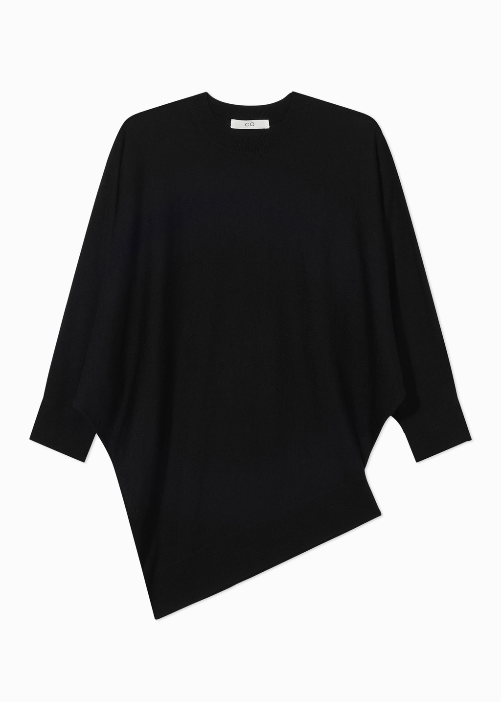 Draped Knit Top in Fine Cashmere - Black - CO