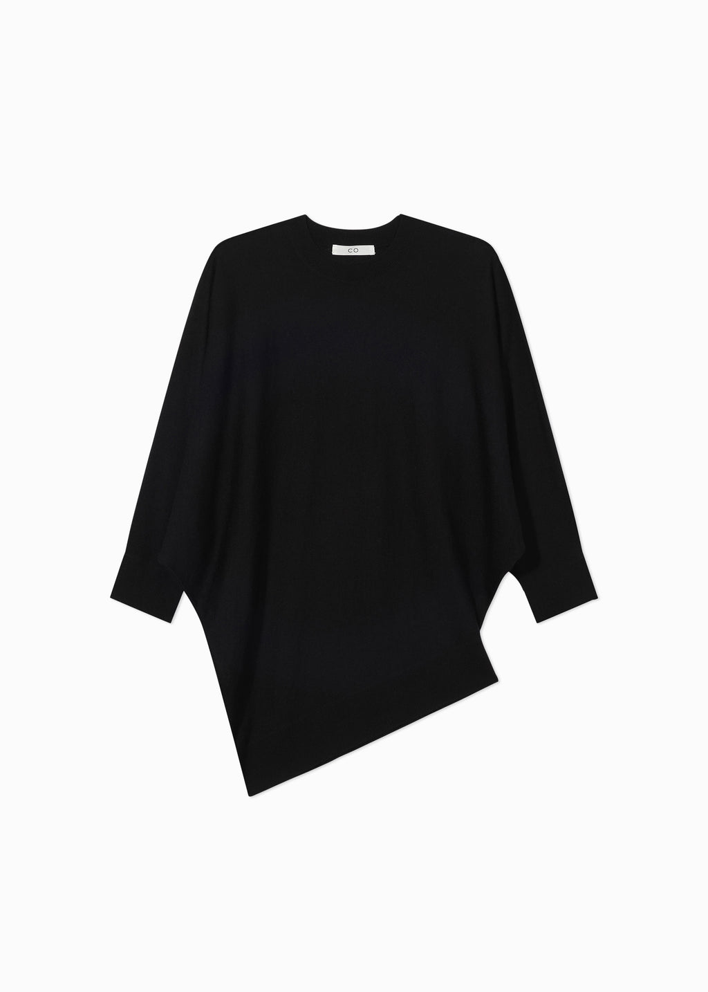 Draped Knit Top in Fine Cashmere - Black - CO