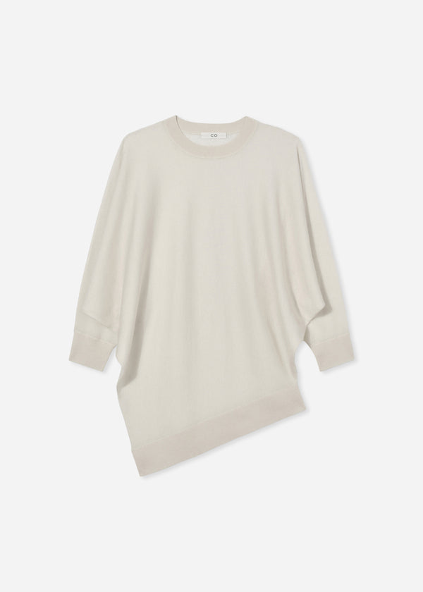 Draped Knit Top in Fine Cashmere - Ivory - CO