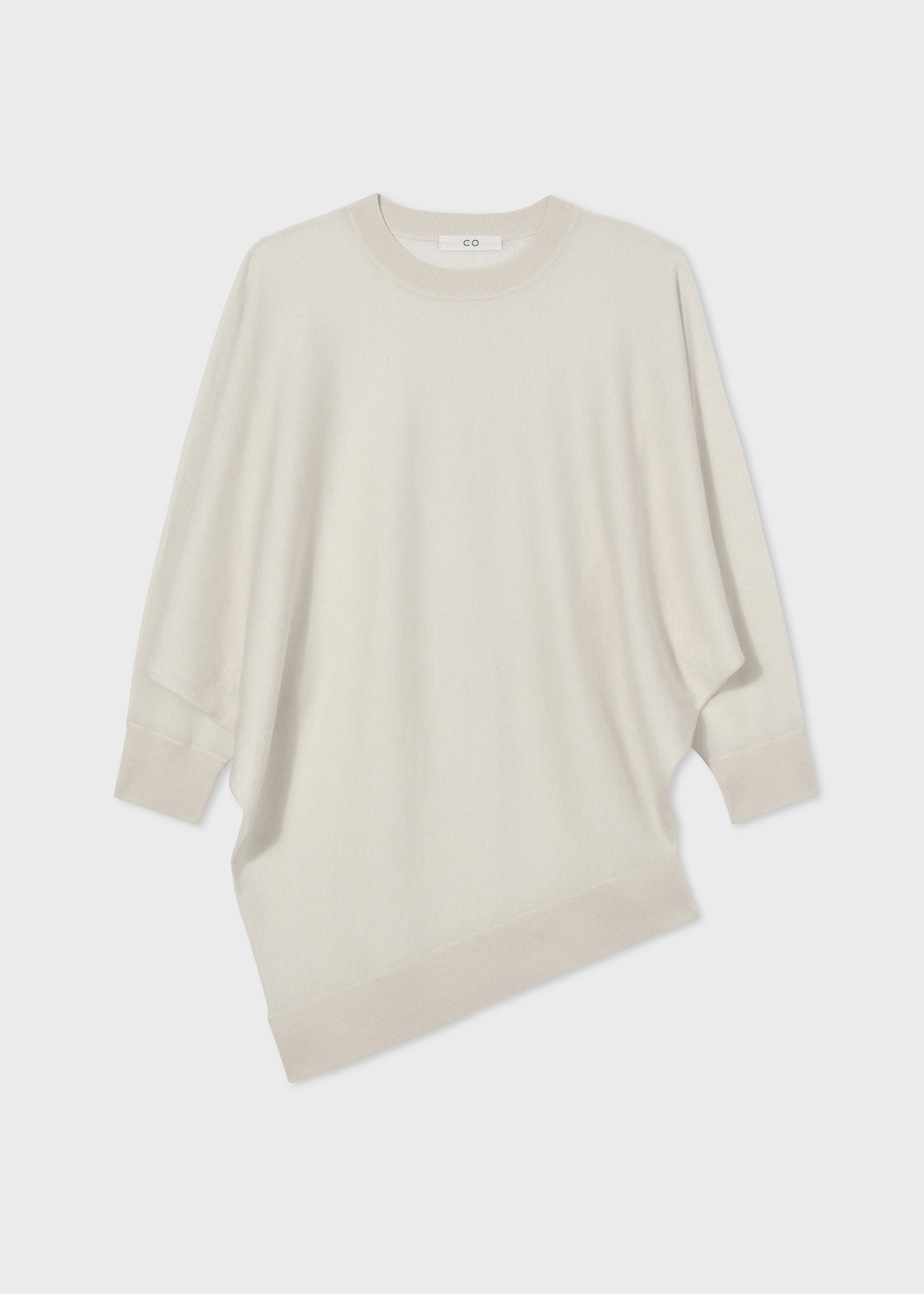 Draped Knit Top in Fine Cashmere - Ivory