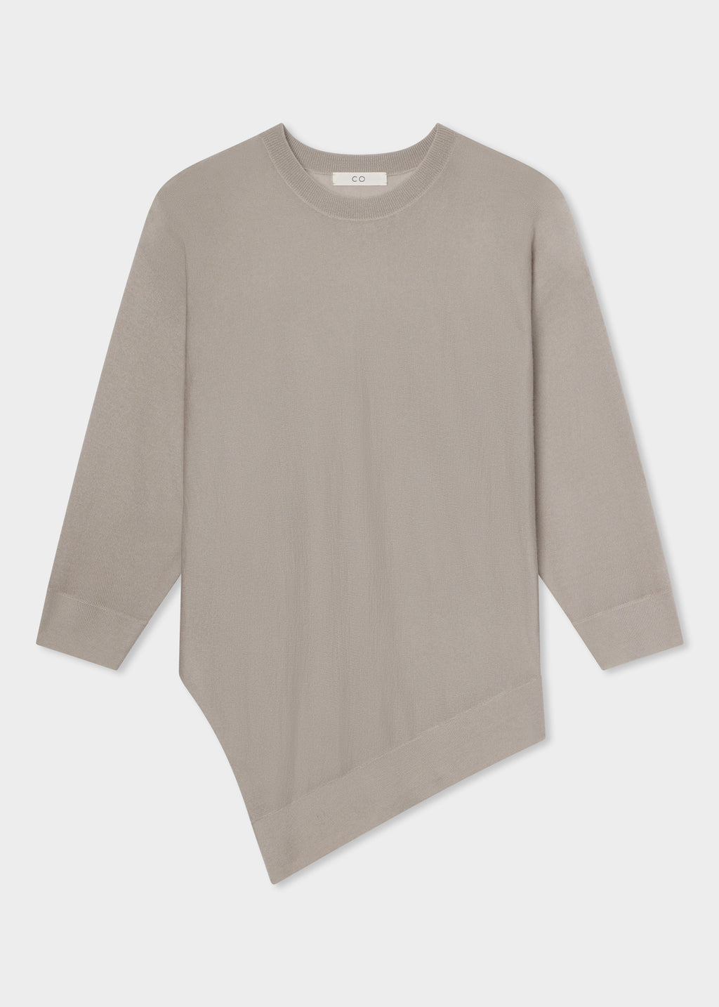 Draped Knit Top in Fine Cashmere  - Stone - CO