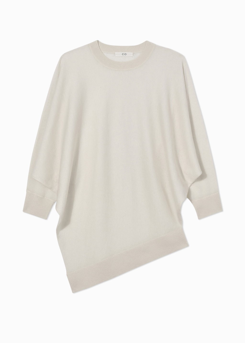 Draped Knit Top in Fine Cashmere - Ivory - CO