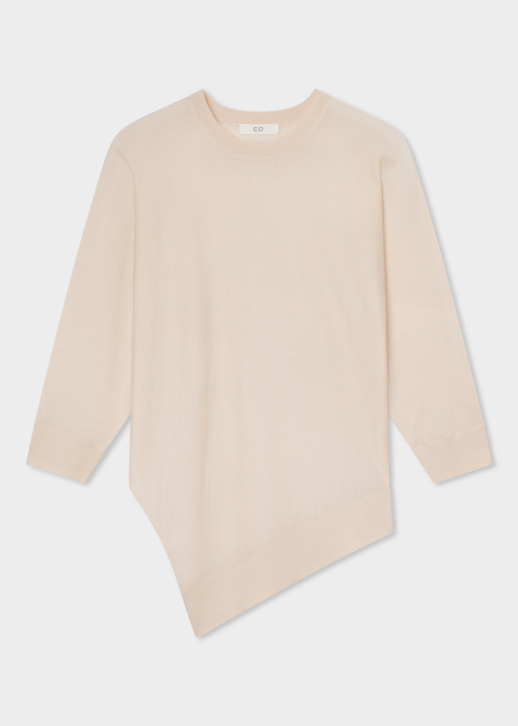 Draped Knit Top in Fine Cashmere  - Pink - CO