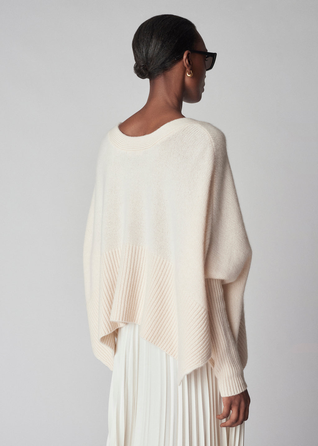 Batwing Cardigan in Cashmere - Ivory - CO