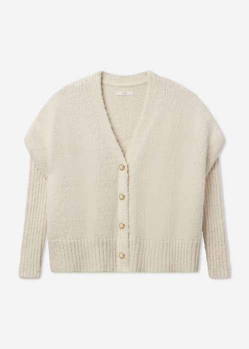 Batwing Cardigan in Alpaca Knit - Ivory, image 5 of 5