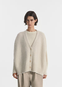 Batwing Cardigan in Alpaca Knit - Ivory