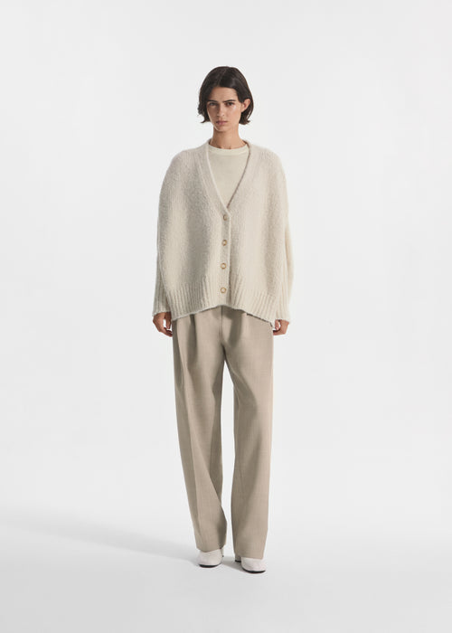 Batwing Cardigan in Alpaca Knit - Ivory, image 3 of 5
