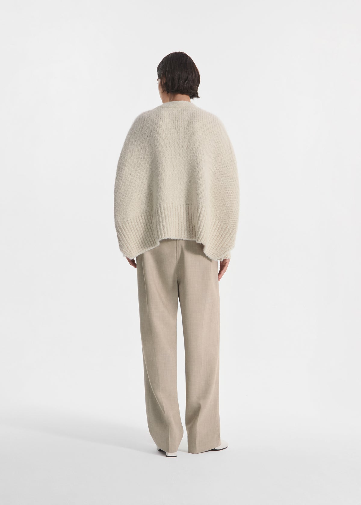 Batwing Cardigan in Alpaca Knit - Ivory, image 4 of 5