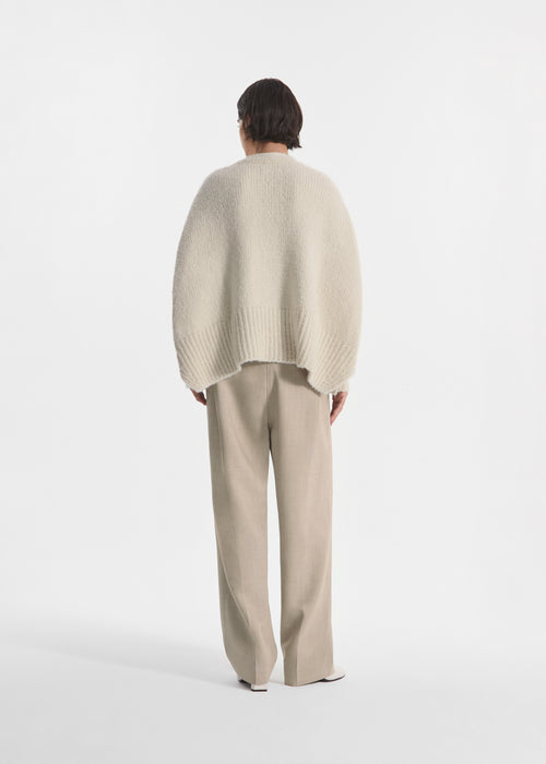 Batwing Cardigan in Alpaca Knit - Ivory, image 4 of 5