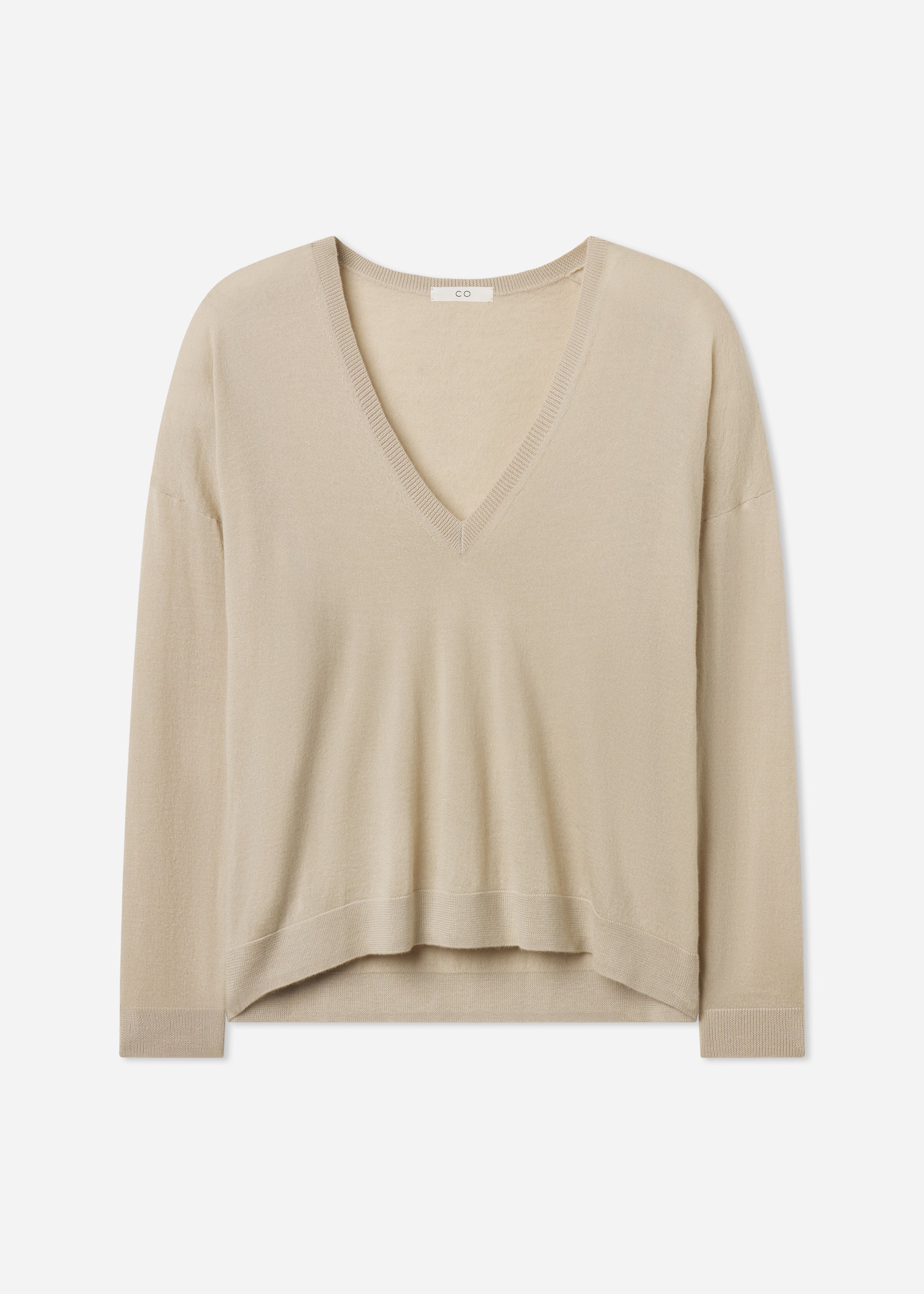 V-Neck Sweater in Fine Cashmere - Chestnut