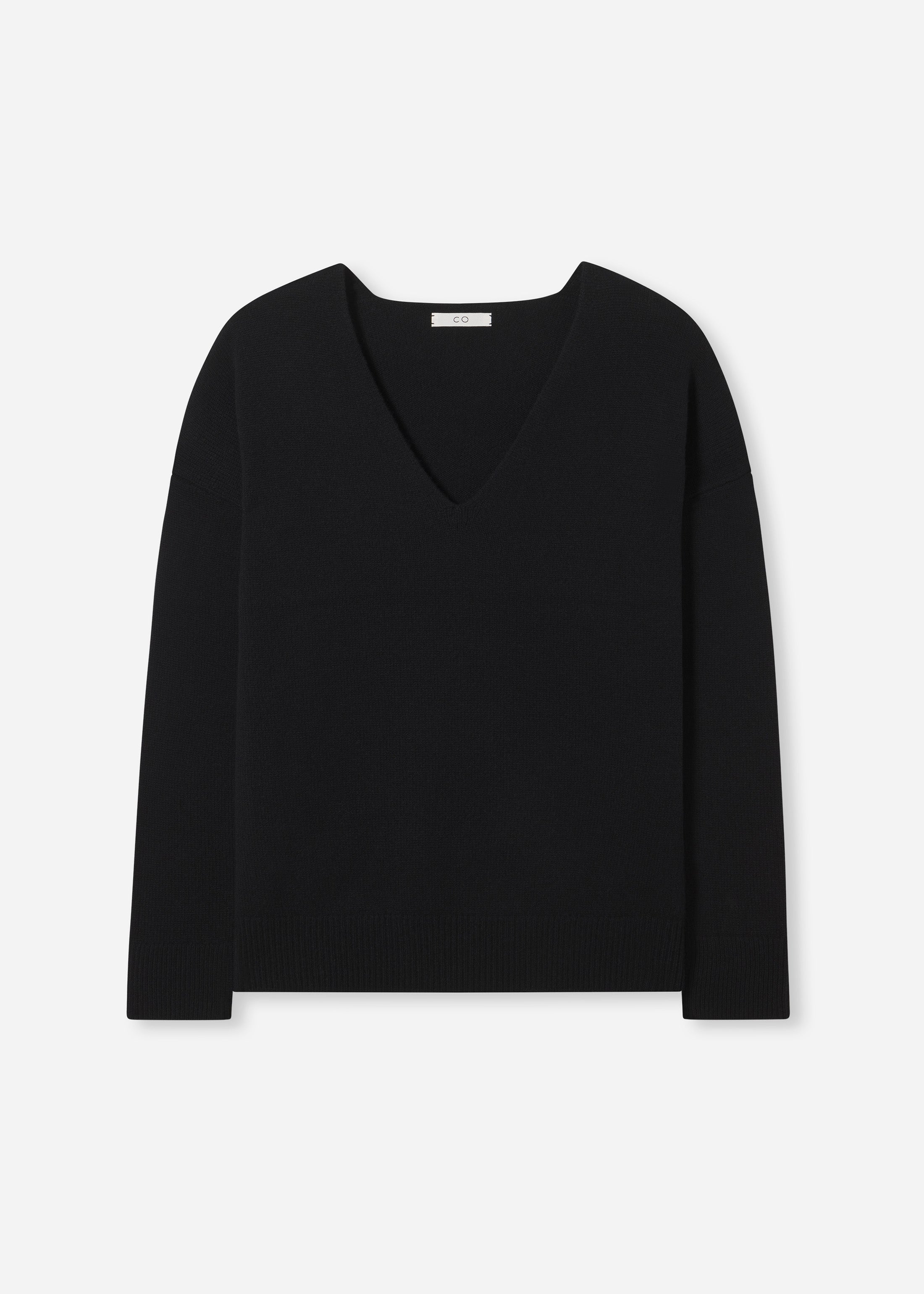 V-Neck Sweater in Cashmere - Black