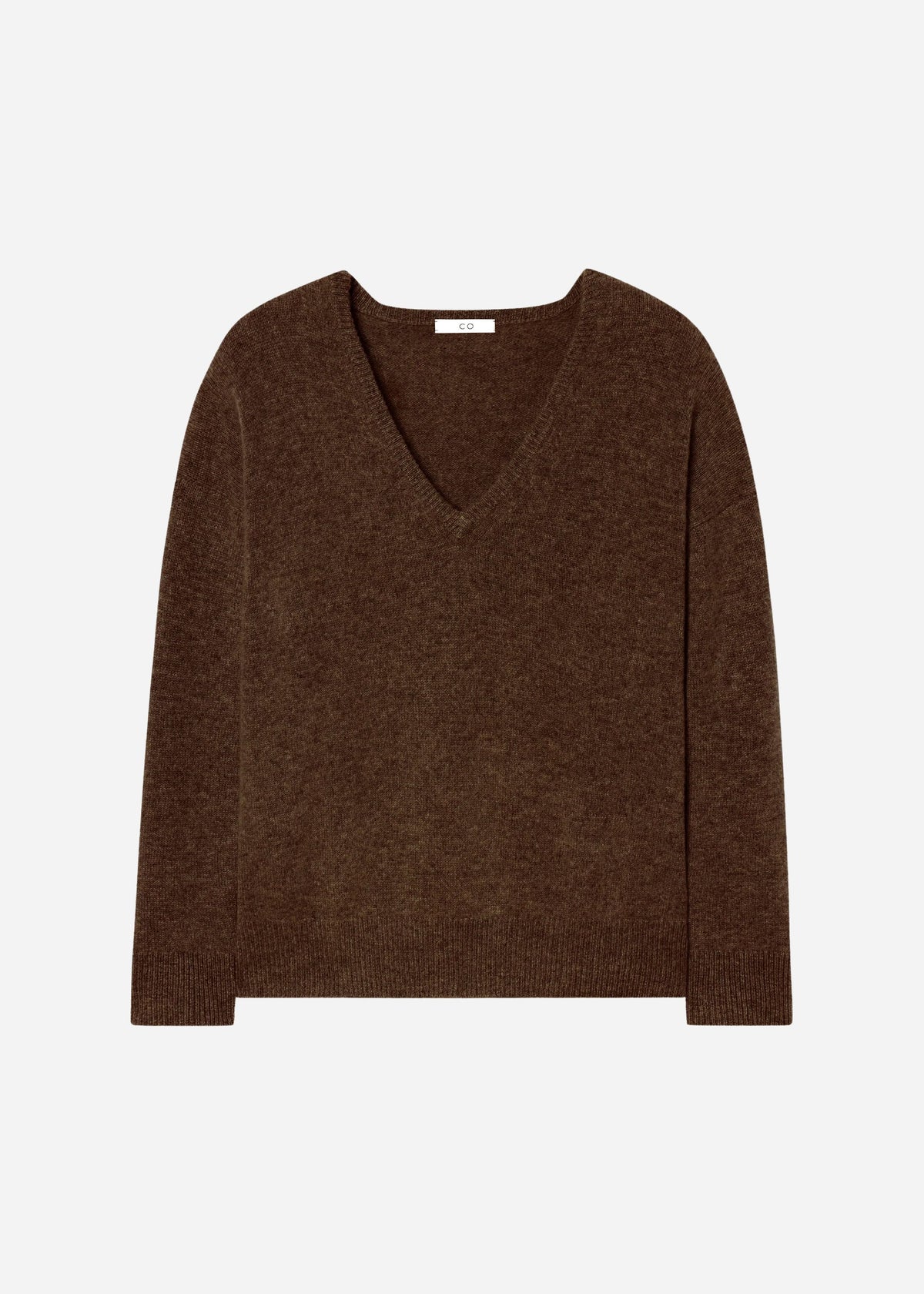 V-Neck Sweater in Cashmere - Brown, image 4 of 4