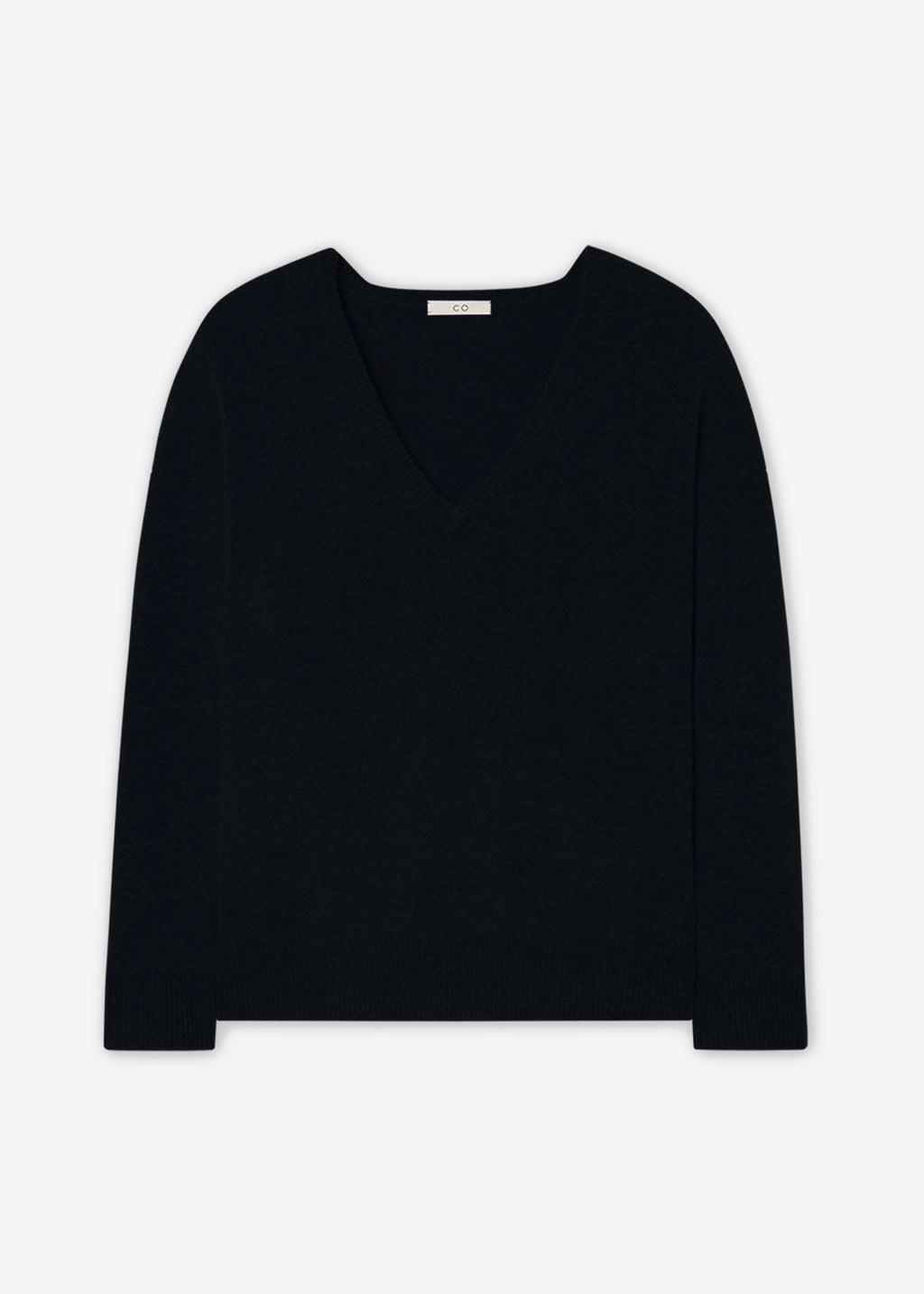 V-Neck Sweater in Cashmere - Black - CO