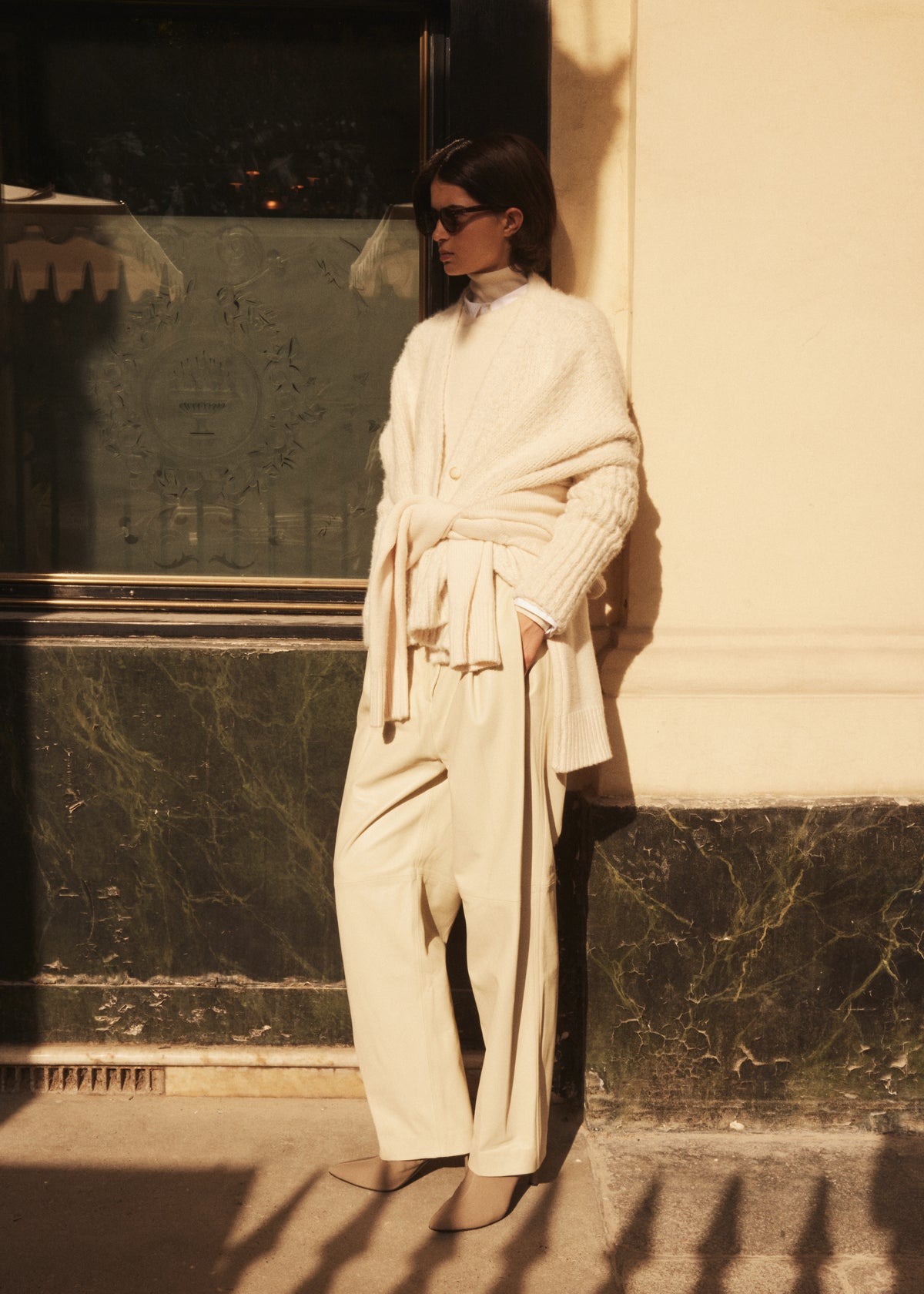 Batwing Cardigan in Alpaca Knit - Ivory