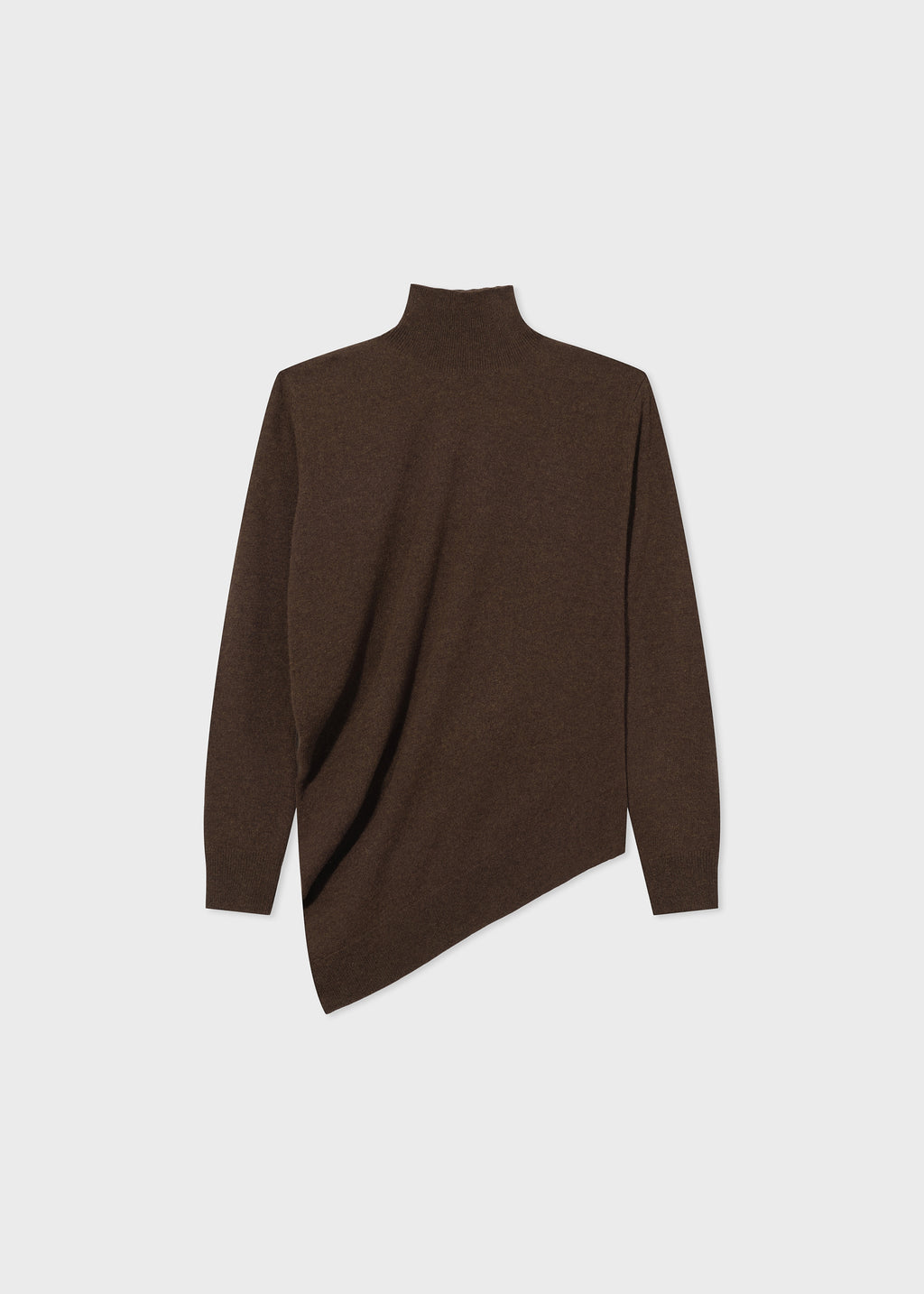 Draped Turtleneck Top in Cashmere - Brown - CO