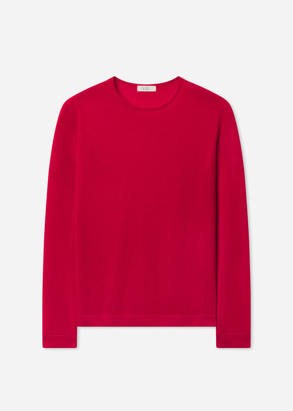 Rolled Crewneck Sweater in Fine Cashmere - Sienna, image 7 of 7