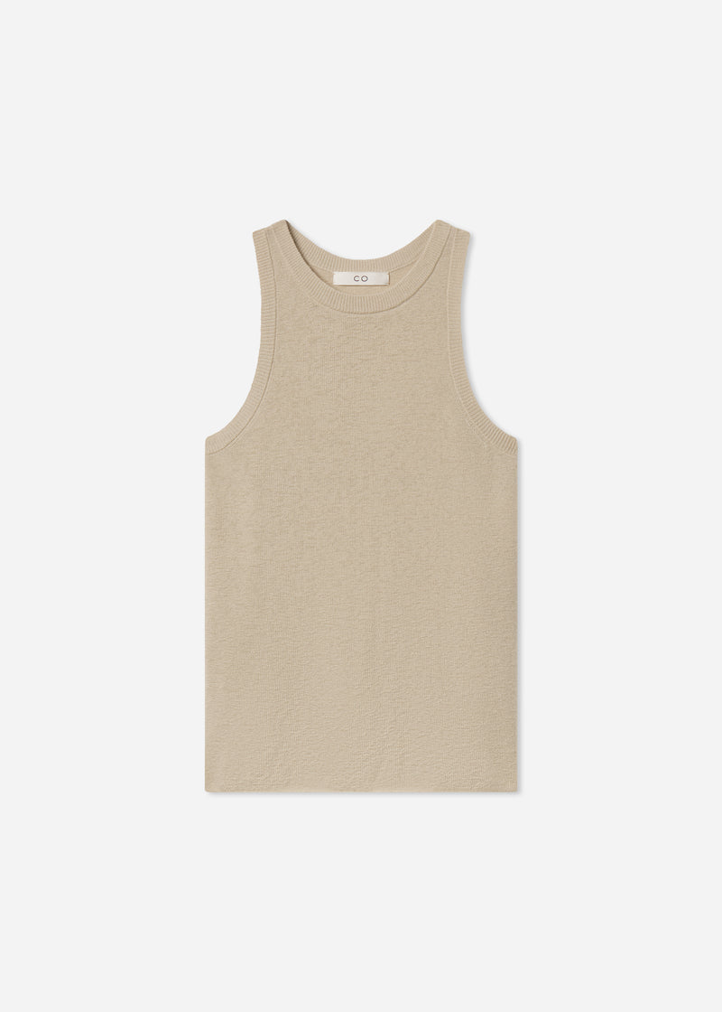 Tank Top in Fine Cashmere - Chestnut - CO