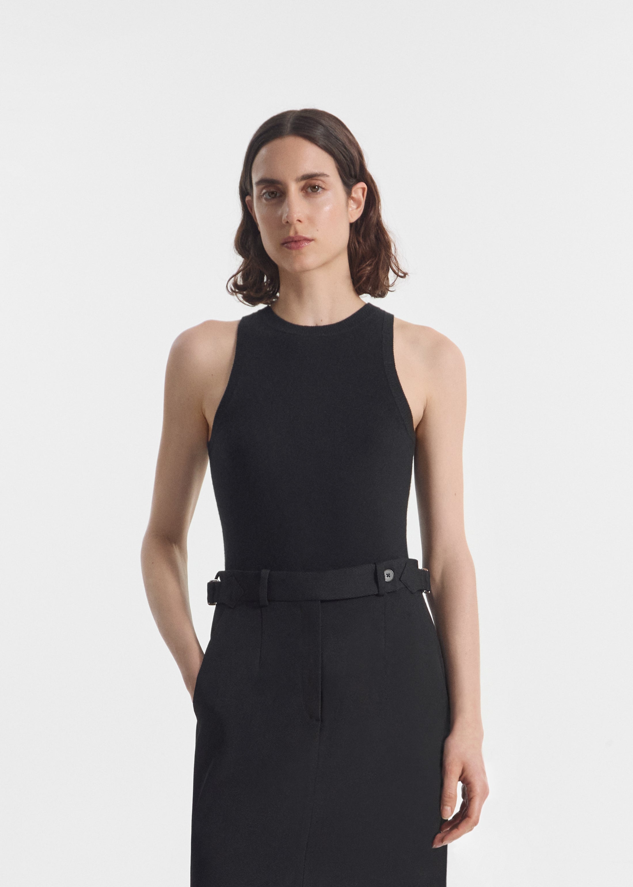 Tank Top in Fine Cashmere - Black