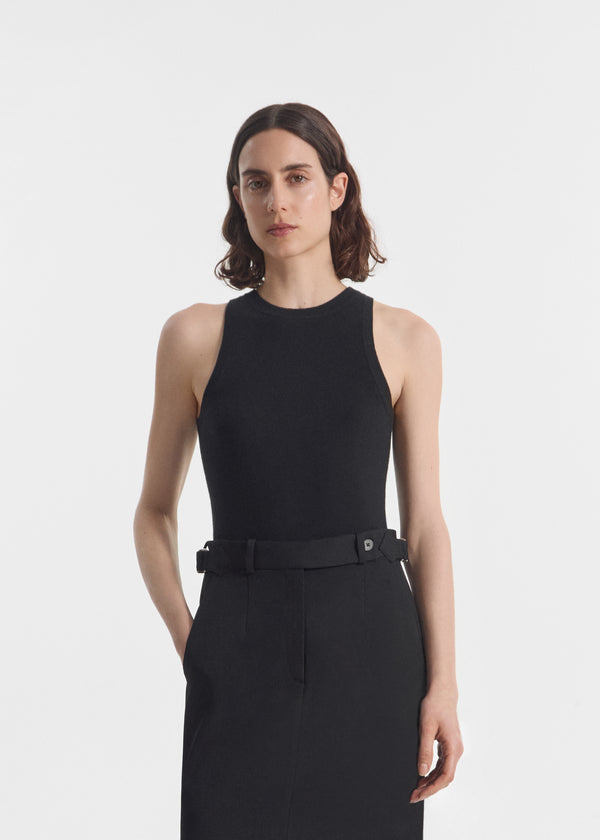 Tank Top in Fine Cashmere - Black - CO