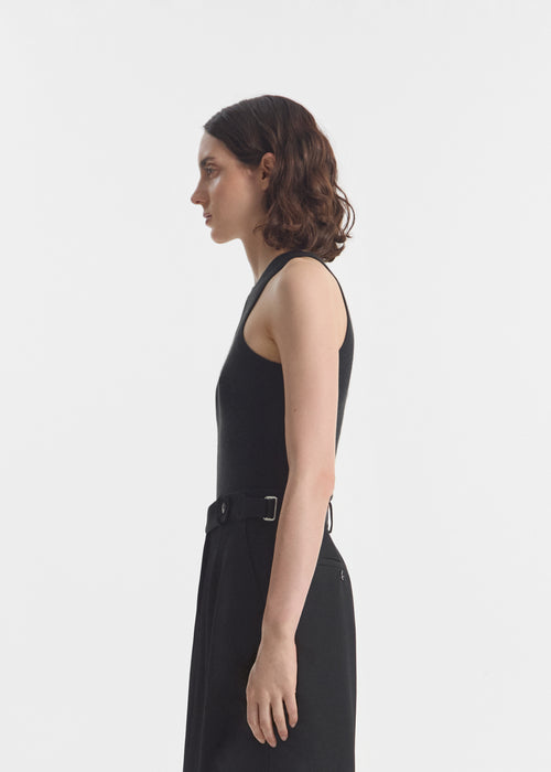 Tank Top in Fine Cashmere - Black, image 2 of 6