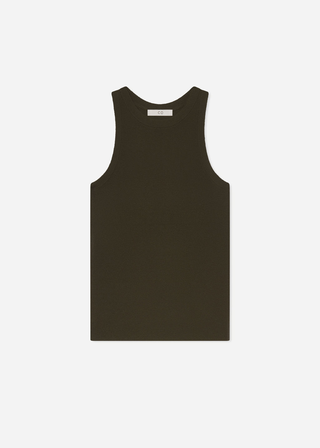 Fitted Tank in Fine Cashmere - Olive - CO