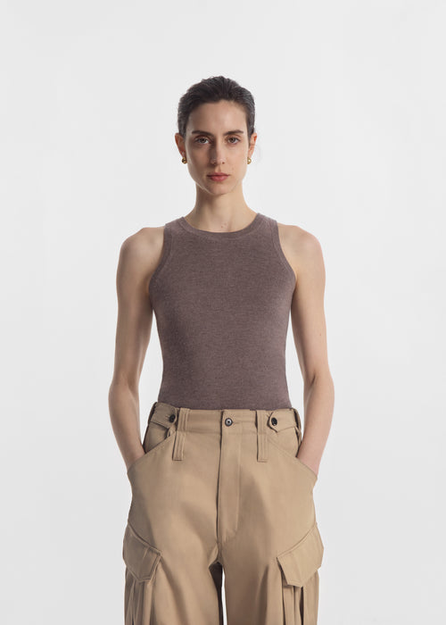 Tank Top in Fine Cashmere - Hazelnut, image 1 of 4
