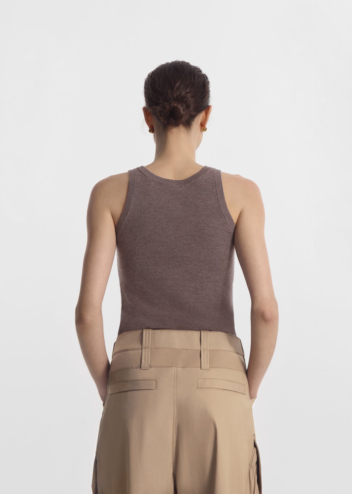 Tank Top in Fine Cashmere - Hazelnut, image 3 of 4