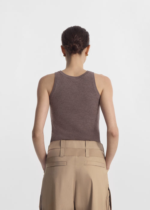 Tank Top in Fine Cashmere - Hazelnut, image 3 of 4