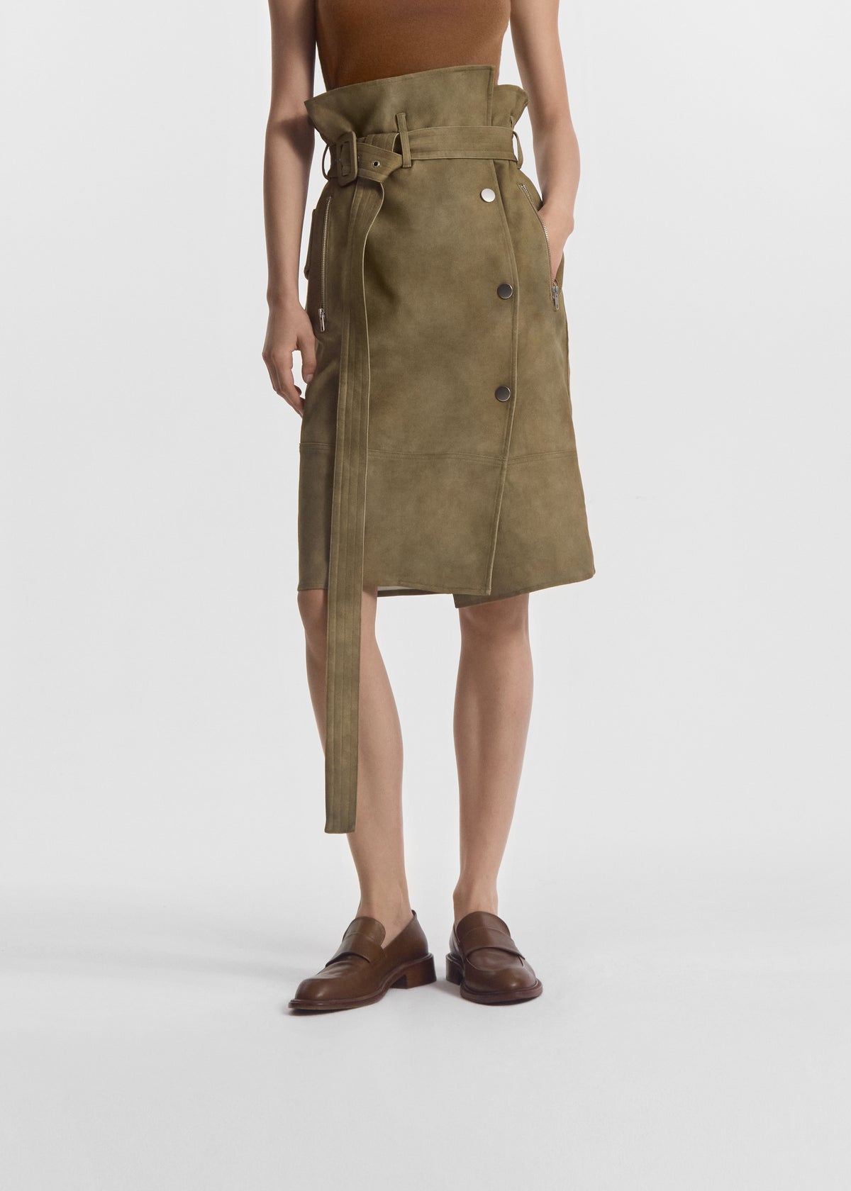 Hardwear Skirt in Cold Dye Cotton - Khaki, image 2 of 3