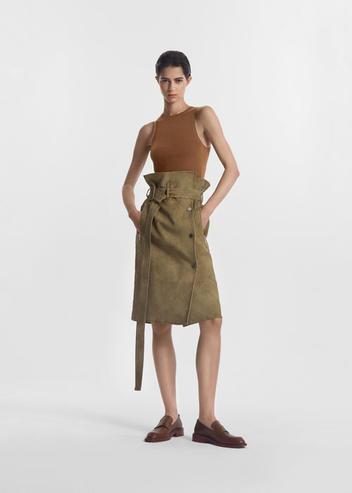 Hardwear Skirt in Cold Dye Cotton - Khaki, image 1 of 3