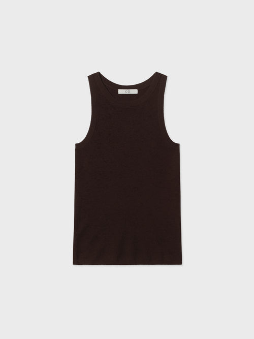 Tank Top in Fine Cashmere - Chocolate, image 6 of 6