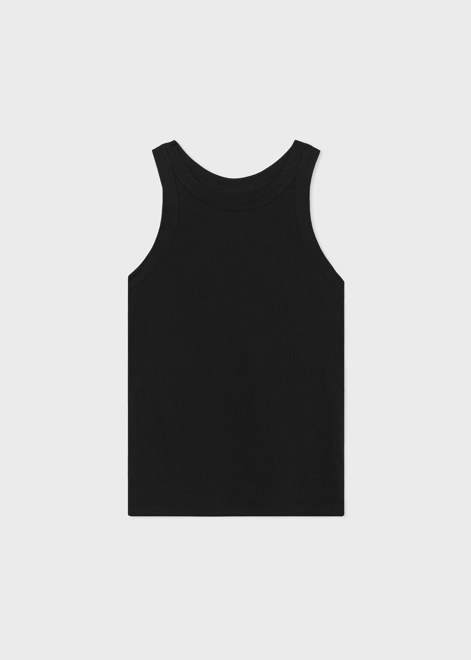 Tank Top in Smooth Cotton Jersey - Black