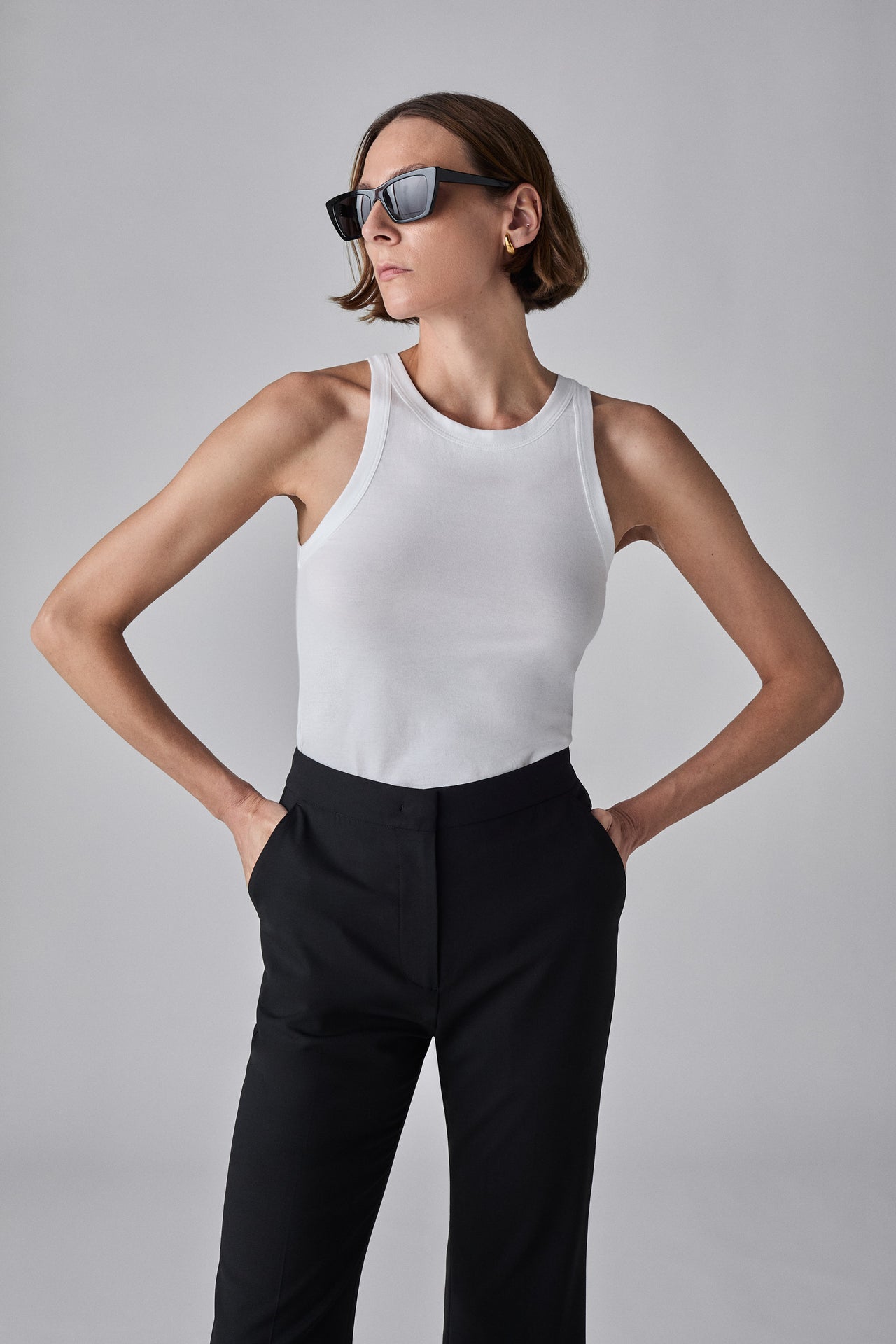 Tank Top in Smooth Cotton Jersey - White - CO