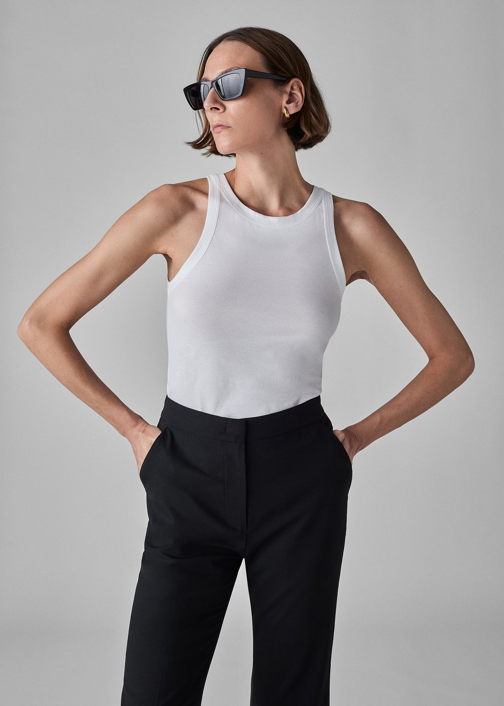 Tank Top in Smooth Cotton Jersey - White - CO