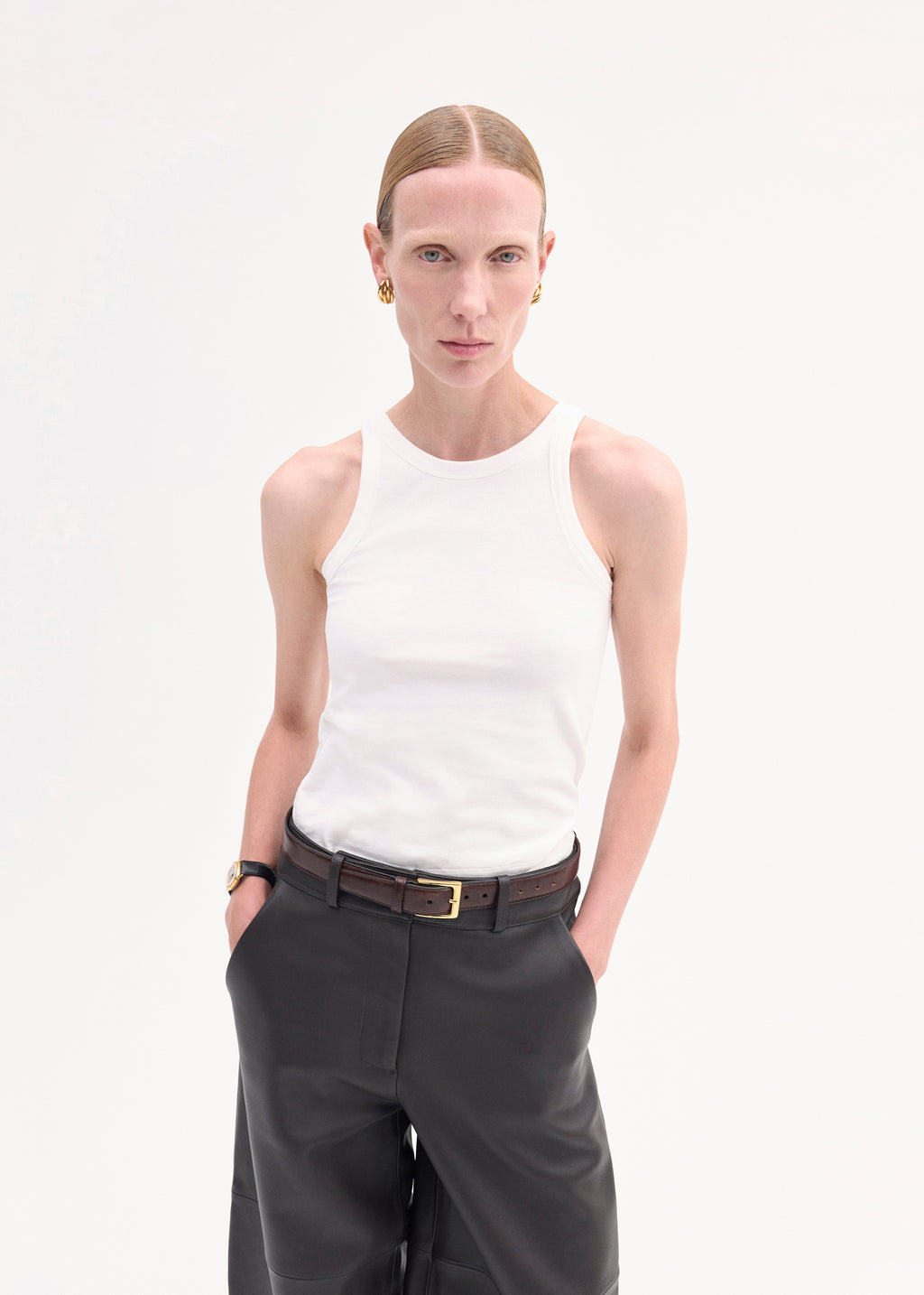 Tank Top in Smooth Cotton Jersey - White - CO
