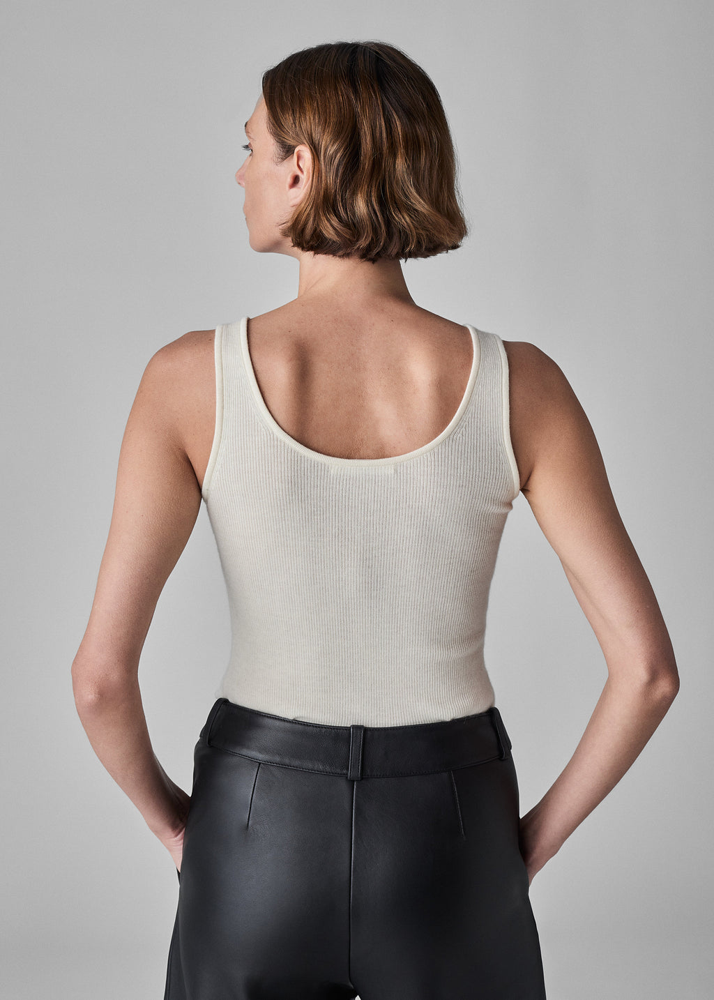 Sweater Tank in Fine Cashmere - Ivory - CO