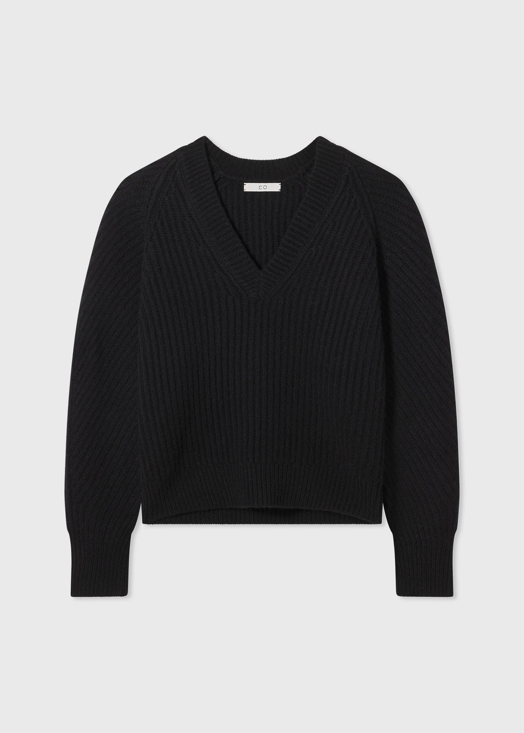 V-Neck Sweater in Wool Cashmere - Black - CO