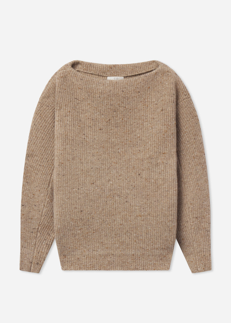 Boatneck Sweater in Cashmere Blend - Antelope, image 4 of 4